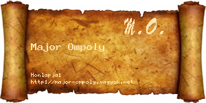 Major Ompoly névjegykártya